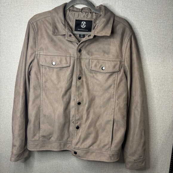 CXL by Christian Lacroix Light Brown Suede Bomber Jacket Men's Medium - Picture 1 of 8